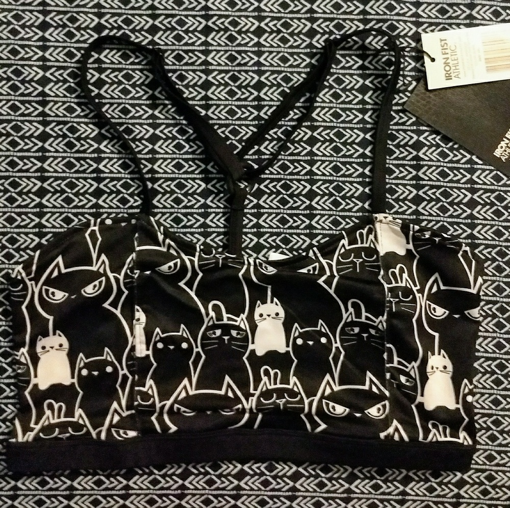 Cat print sports bra